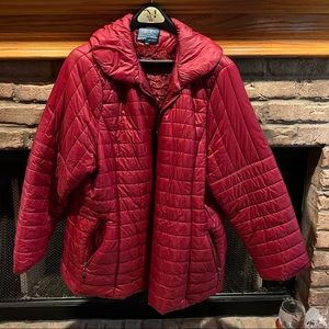 168 Taiwanese puffer coat burgundy medium weight size 21/XL